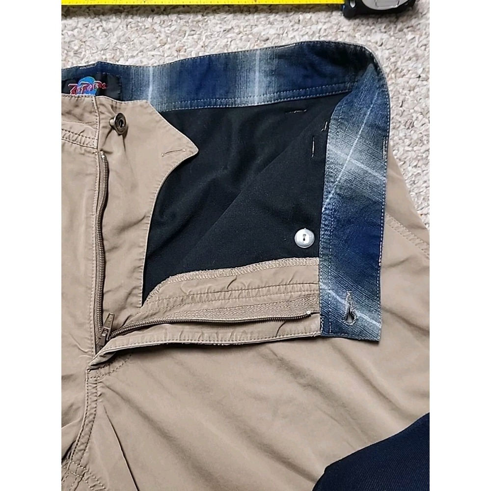 Rail Riders Hiking Pants Mens Khaki Nylon Fleece Lined‎ Trail Taper 34x28 - Picture 5 of 16